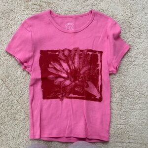 Pink Kids T-Shirt with Floral Design